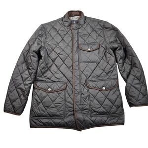 Hart Schaffner Marx Jacket Mens Large Brown Quilted Microfiber Insulated Casual